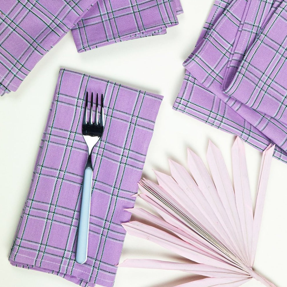 Chiapas Plaid Lilac Napkin