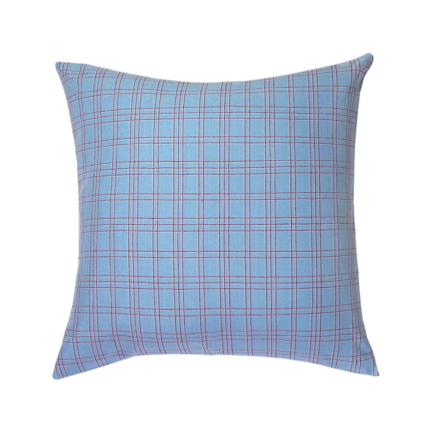 Chiapas Plaid Light Blue Pillow