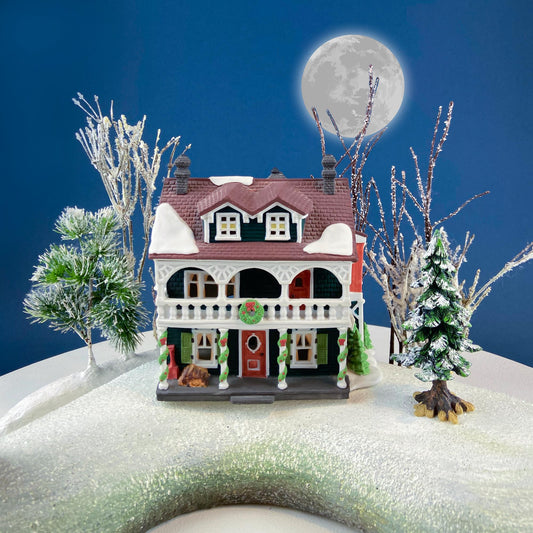 Christmas Village House Captain's Cottage by Department 56. Enchanted New England Village Series. Illuminated Holiday House or Retail Decor.
