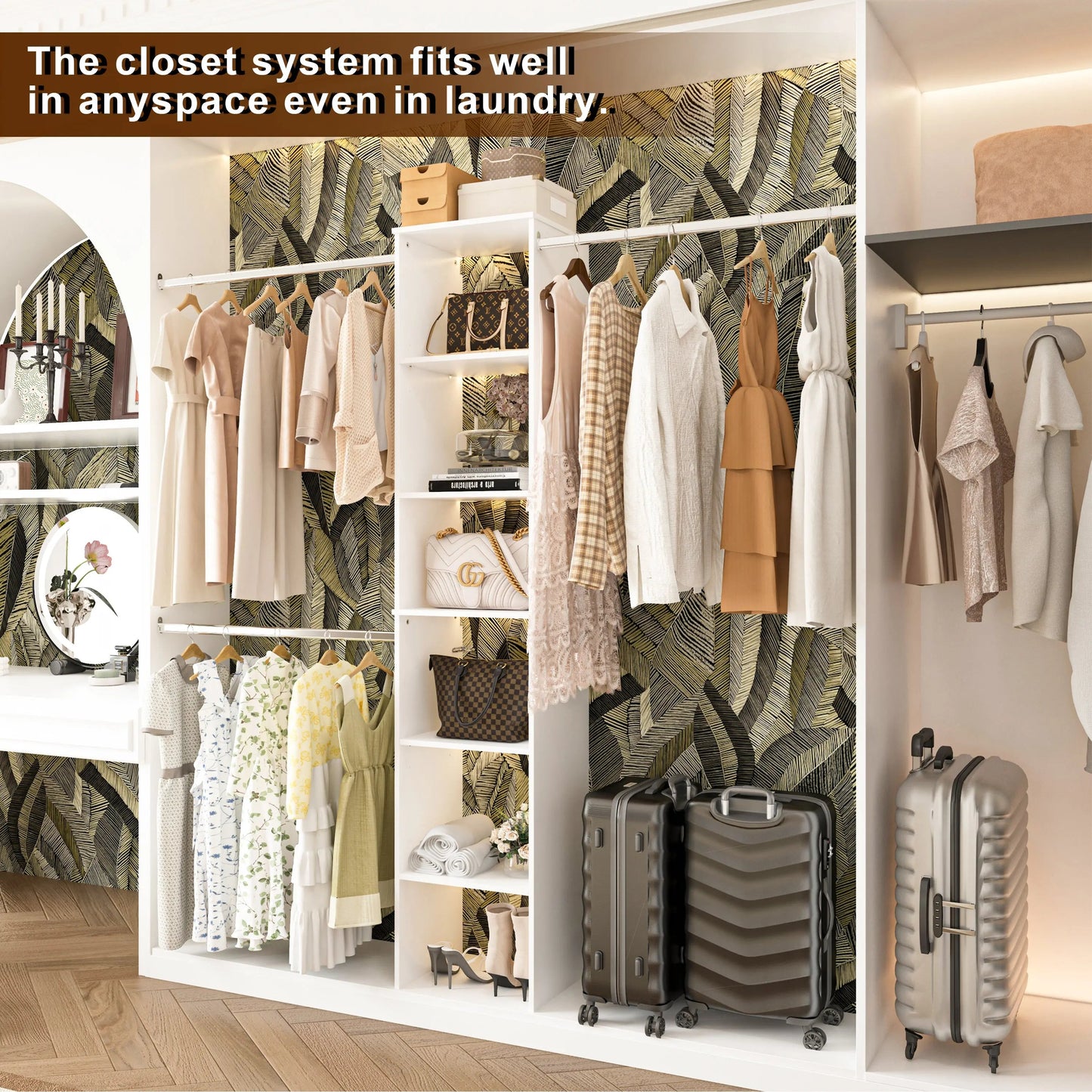 Closet System Starter Kit with Tower and 3 Hang Rods