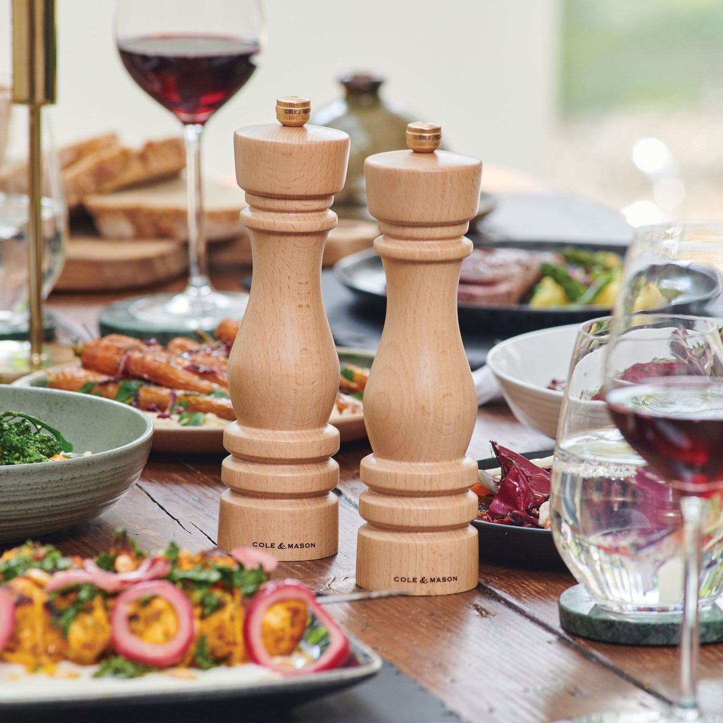 Cole & Mason London Natural Beech Salt & Pepper Mills