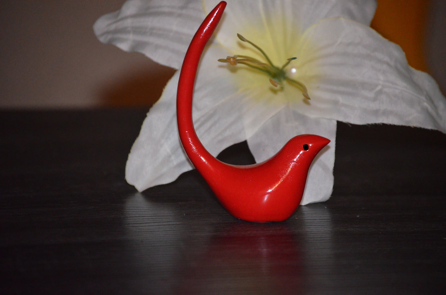 Vibhsa Gifts Bird Ring Holder Jewelry(Red)