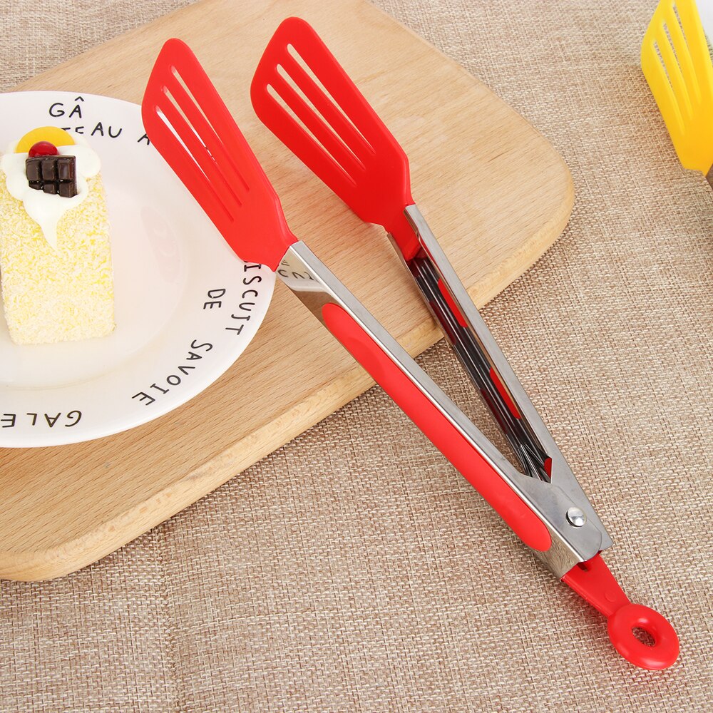 Color Rando!!!1PC Nylon Stainless Steel BBQ Tongs