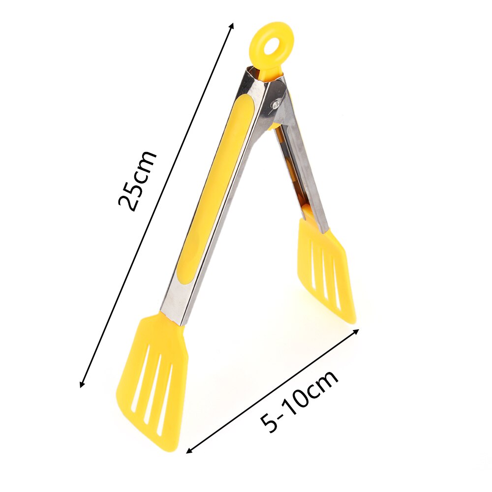 Color Rando!!!1PC Nylon Stainless Steel BBQ Tongs