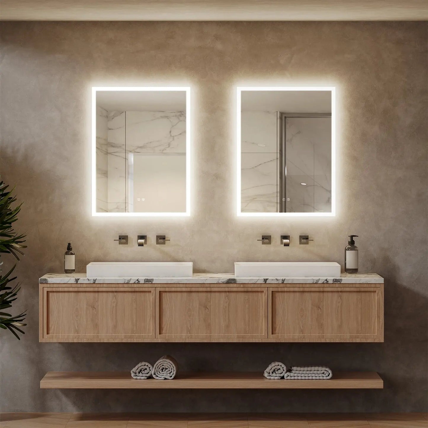 Compact Edge Glow LED Bathroom Mirror