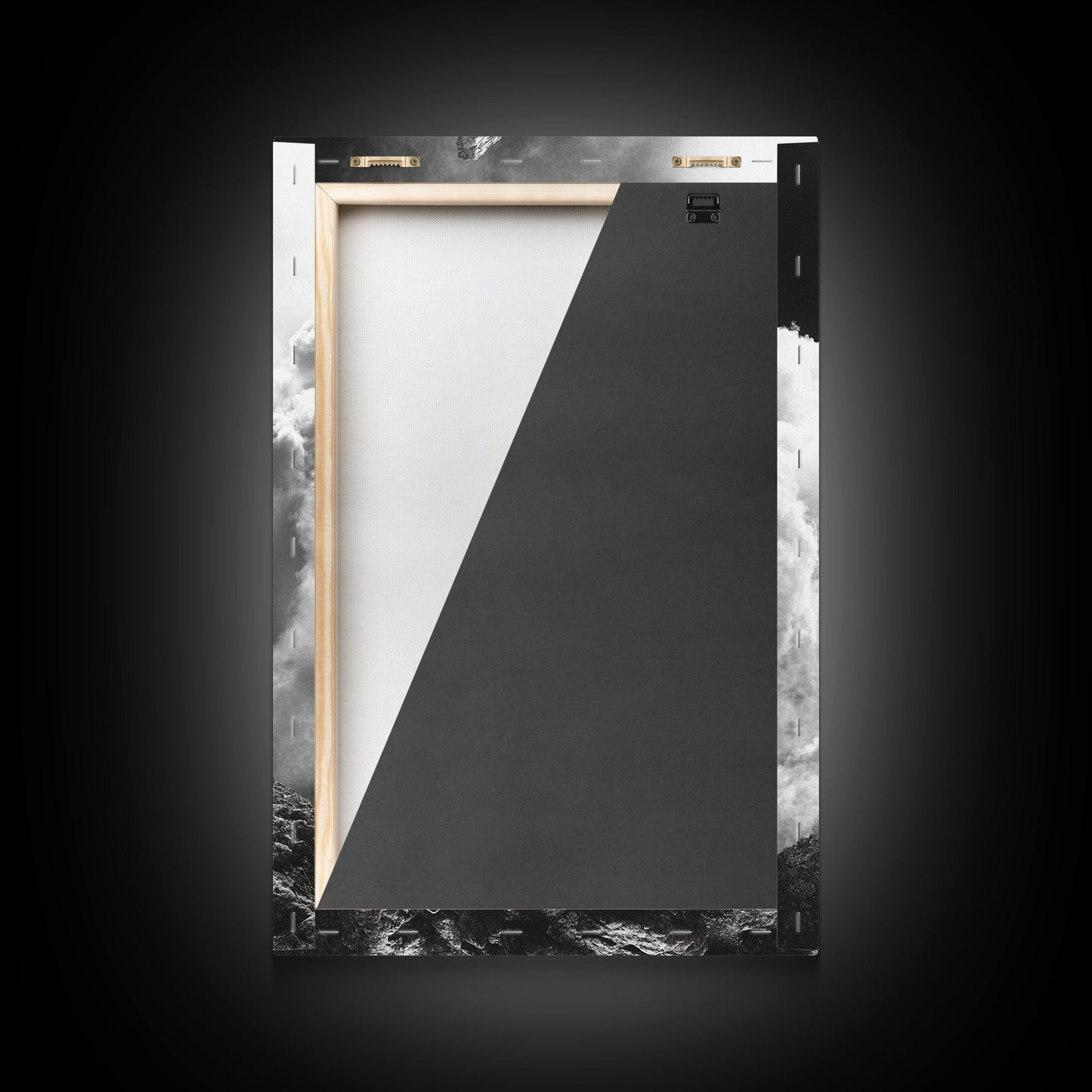 Abstract Rock Tower, Nature Photography, Stormy Sky, Canvas Print, Rustic Decor, Earthy Wall Art, Living Room Art, Moody Landscape Print