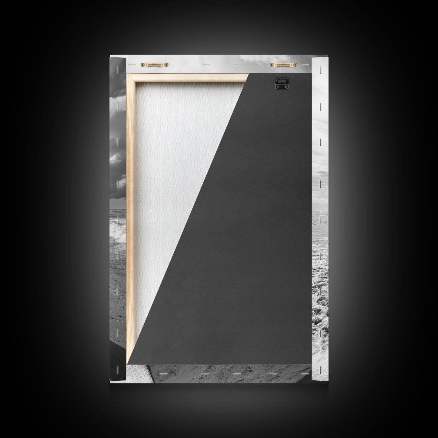 Man On Shore, Thoughtful Walk, Ocean Wanderer, Framed Canvas Print, Minimalist Fall Art, Bedroom Decor, Moody Coastal Scene