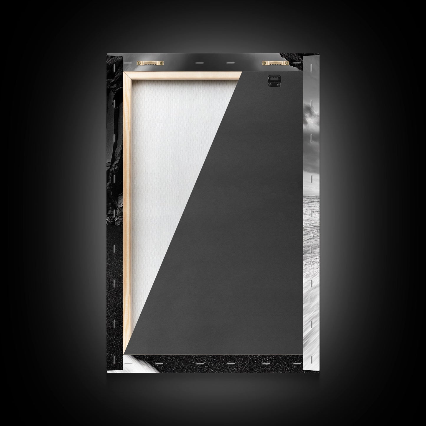 Ocean Cliffs, Black Sand, Moody Coast, Rugged Shoreline, Framed Canvas Print, Icelandic Wall Art, Adventure Decor, Modern Nature Art