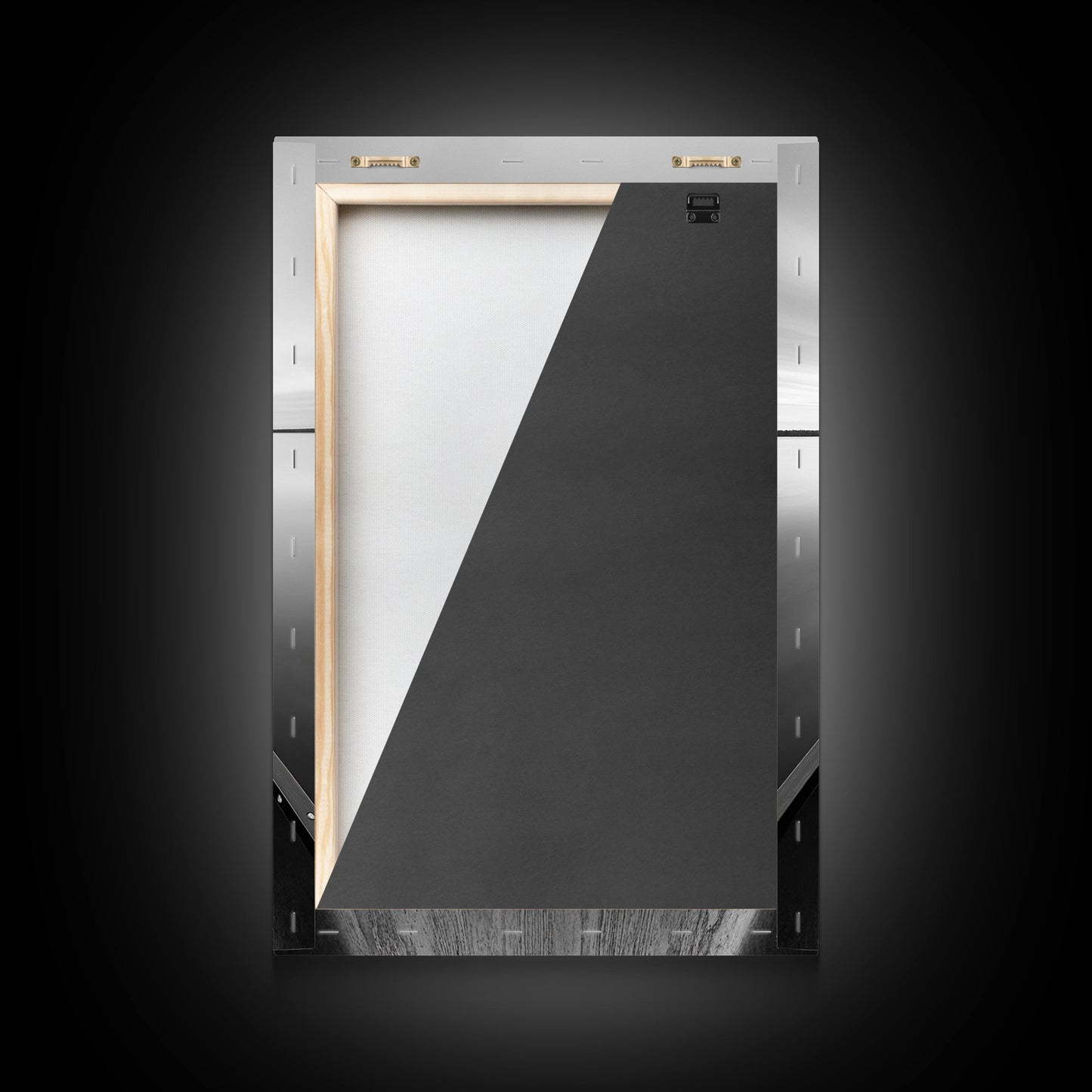 Canoe, Lake, Calm, Horizon - Minimalist lake paddle scene, Framed Canvas Print, peaceful home office art, Scandinavian decor, wilderness print