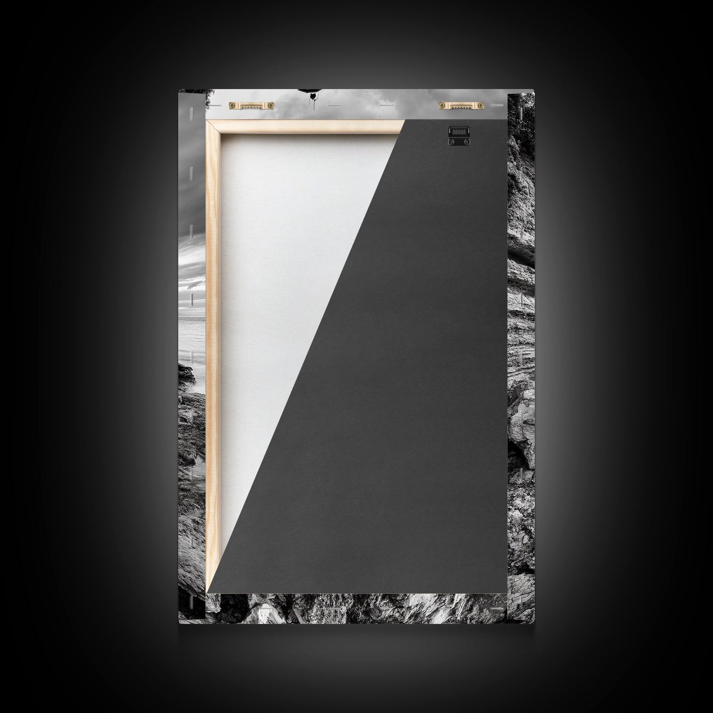 Lighthouse Beacon, Rocky Shoreline, Nautical Coastal Scene, Framed Canvas Print, Ocean View Art, Seaside Living Room Wall Decor