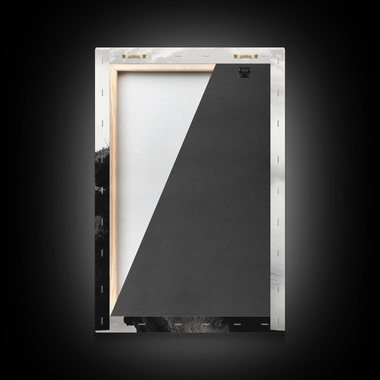 Lone Cliff Tree, Foggy Landscape, Nature Wall Decor, Framed Canvas Print, Minimalist Tree Art, Tranquil Living Room Wall Art