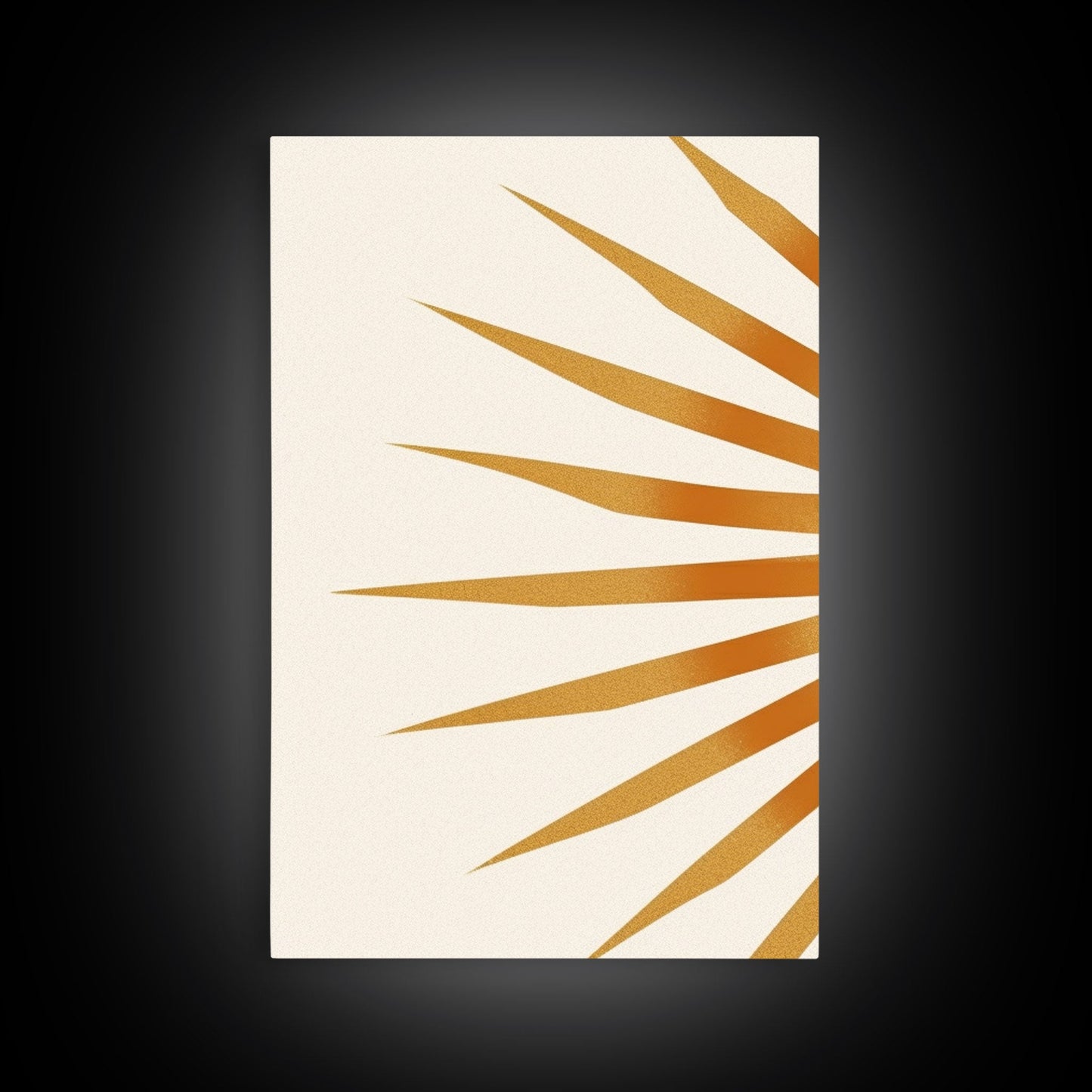 Glamorous Sunburst Wall Art, Art Deco, Framed Canvas Print, Starburst Print, Atomic Age Art, Gold Sun Art, Wall Decor, Home Decor