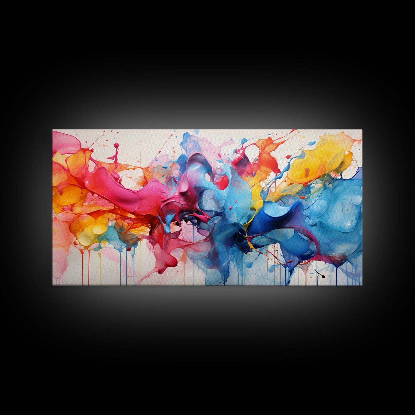 Set of 3 Alcohol Ink Wall Art, Color Explosion Framed Print Canvas Wall Art, Modern Abstract Alcohol Ink Painting Canvas Art for Living Room