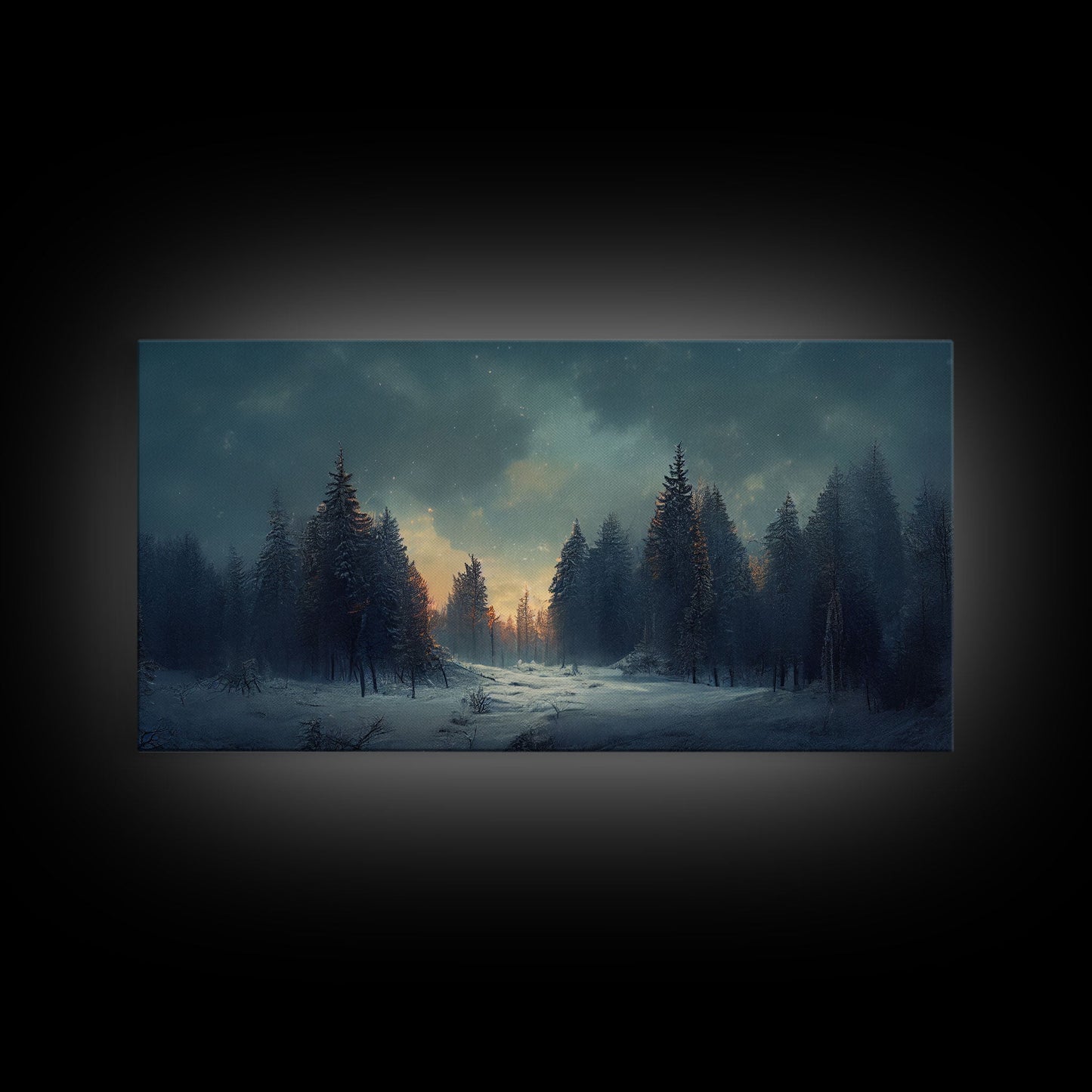 Dreamy Landscape Painting Canvas Print, country side, farmhouse decor, beautiful scenic wall art