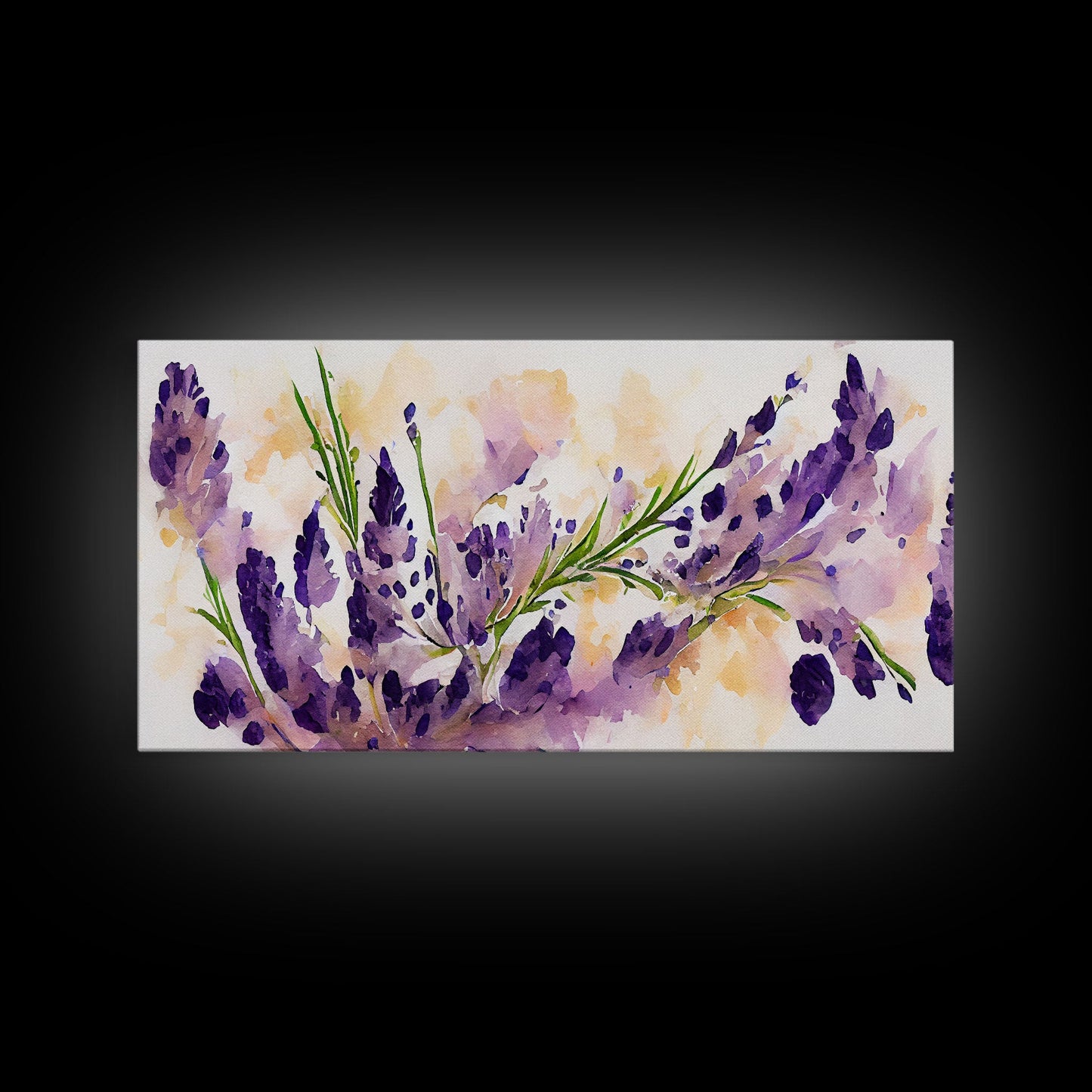 Wild Lavender wall art, canvas print, watercolor painting of lavender flowers, Botanical art, farmhouse decor