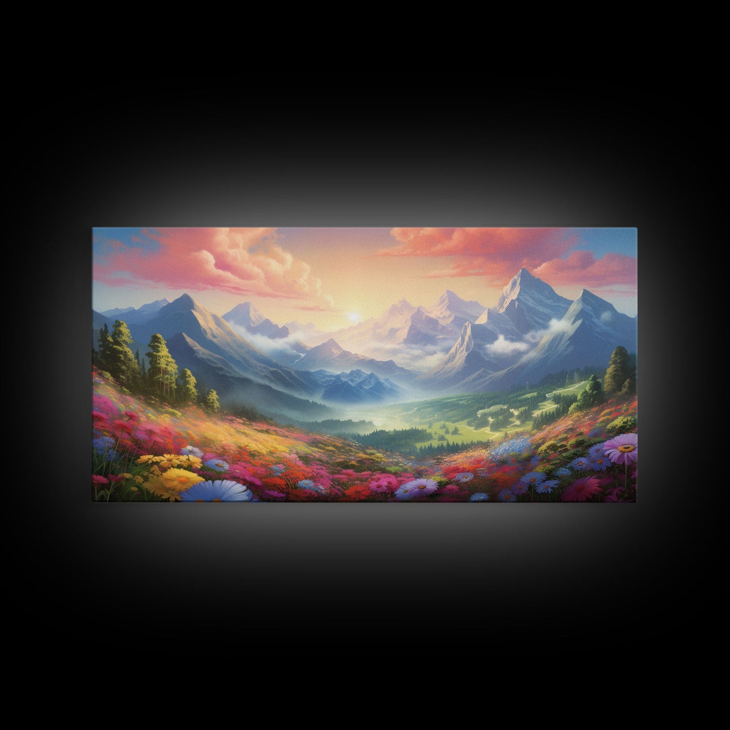 Mountain Painting Canvas Print, Colorful Art, Mountain Art, Landscape Painting, Mountain Wall Art, Nature Painting, Mountain Art Print