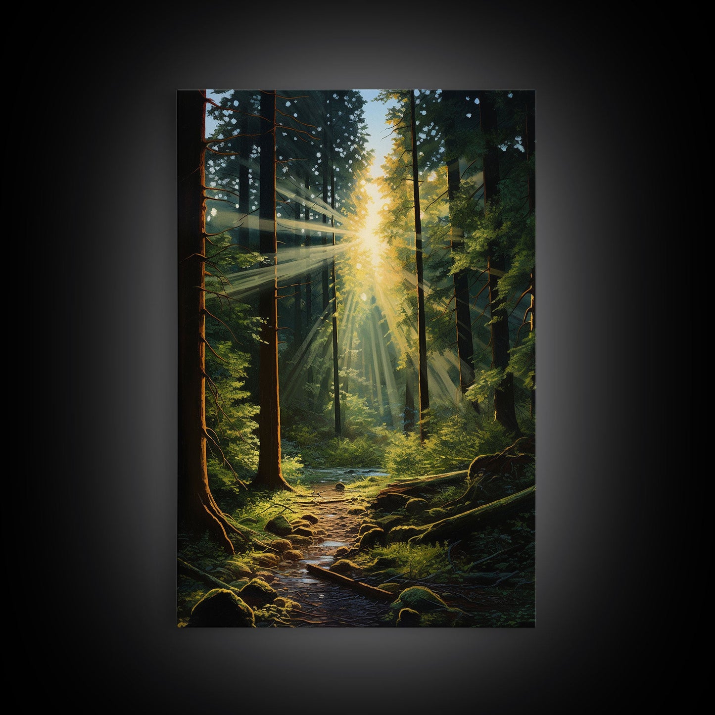 Forest Wall Print, Trees Art Print, Sunset Canvas Print, Wall Art, Vertical Art, Landscape Print, Gift For Boss, College Dorm Decor