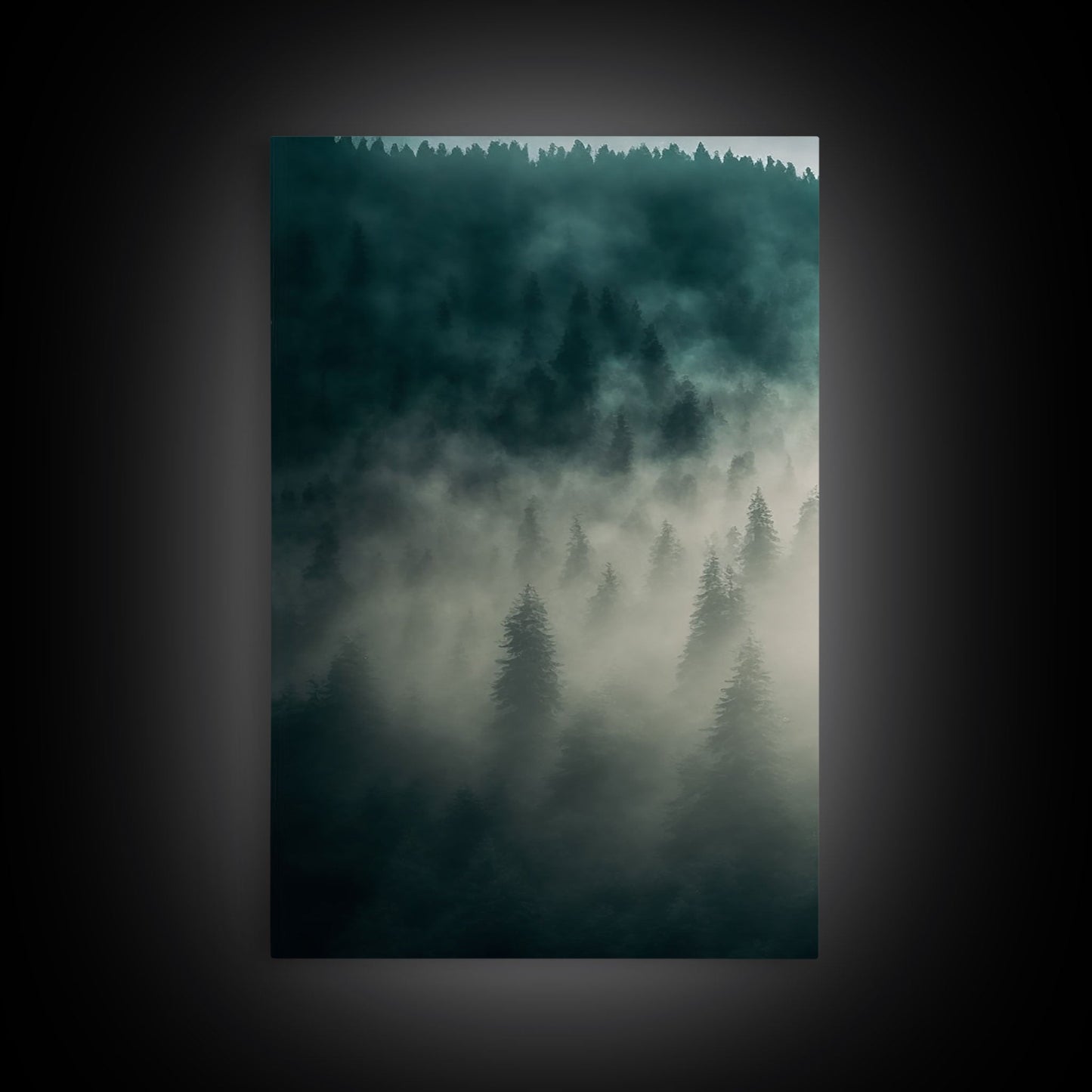 3 piece Misty forest Fog wall art Foggy forest Farmhouse decor Foggy landscape Forest canvas print Multi panel canvas Trendy wall decor