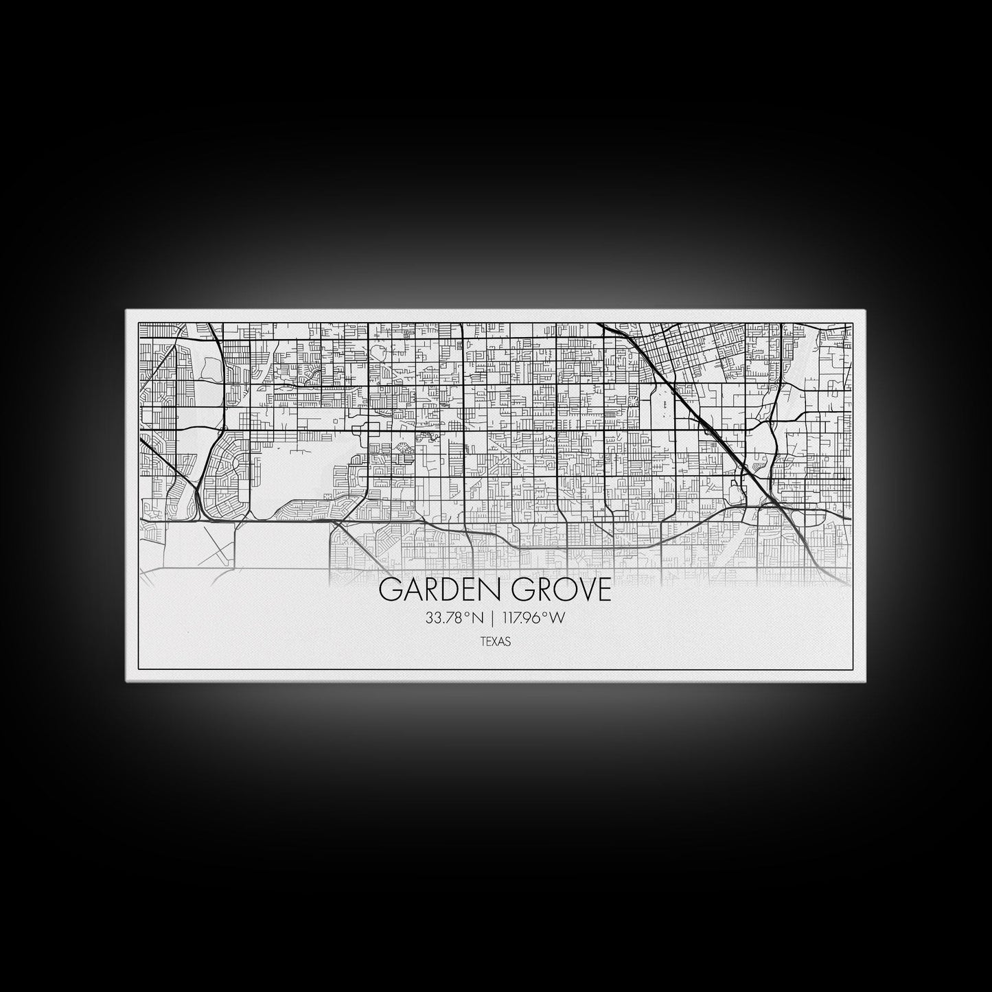 Garden Grove City Map, Texas Map, Map Art, Minimalist Art, Wall Art, Canvas Art, Farmhouse Wall Art, Hunting Décor, College Apartment Art