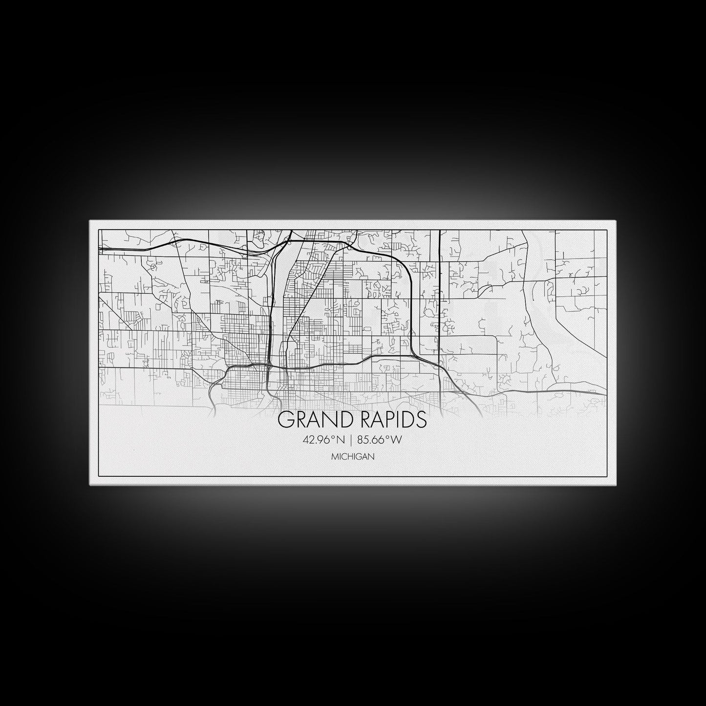 Grand Rapids City Map, Michigan Map, Map Art, Minimalist Art, Wall Art, Canvas Art, Graduation Gift, Modern Farmhouse Wall Art, Office Art