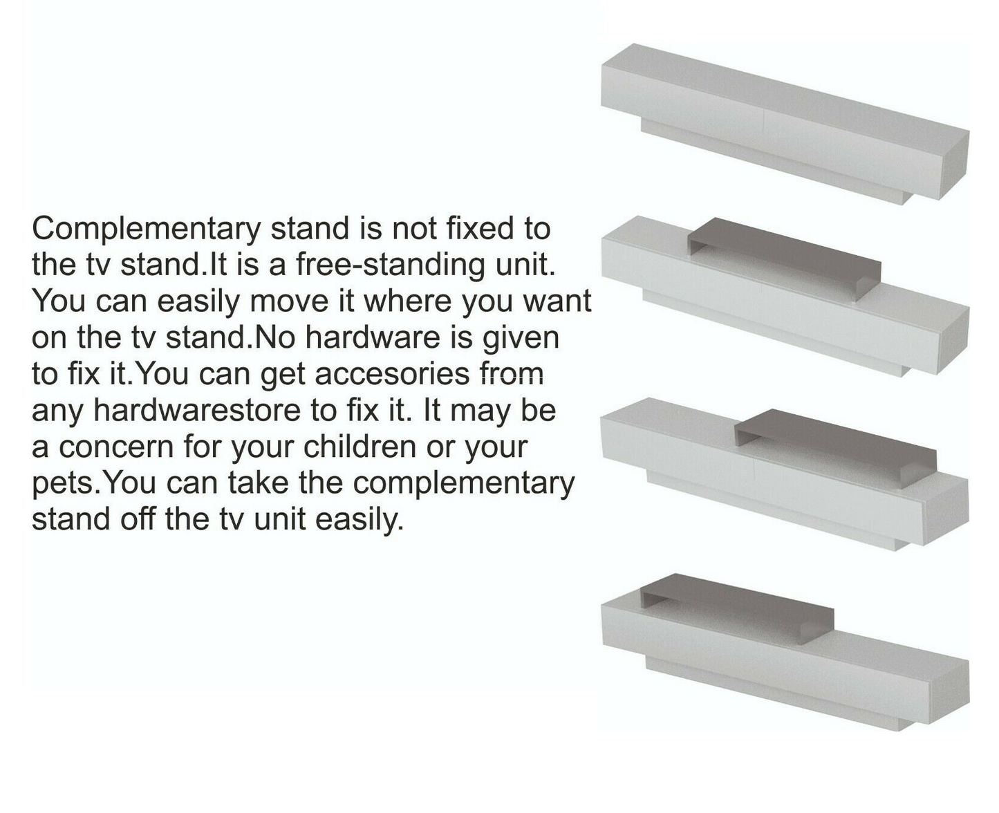 Lusi 71" Wide TV Stand for TVs up to 80" with 2 Wall Shelves
