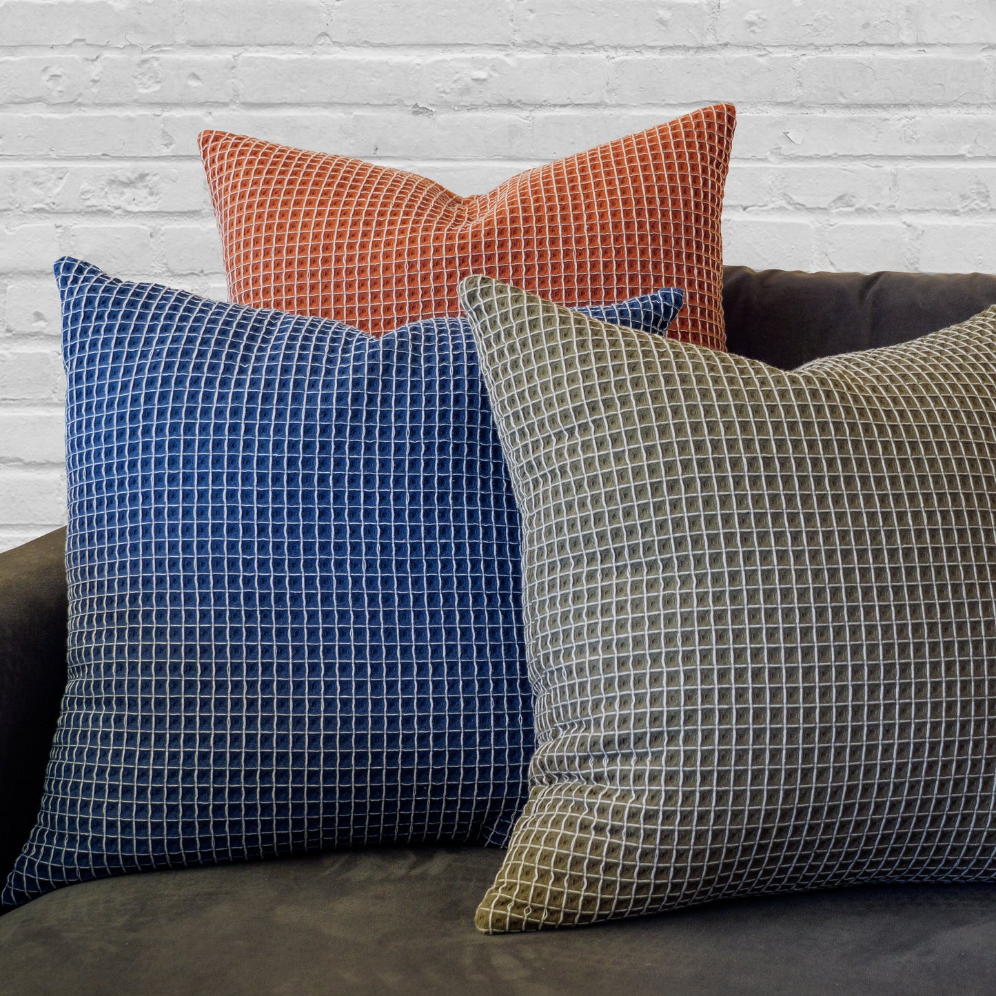 Contrast Waffle Decorative Pillow