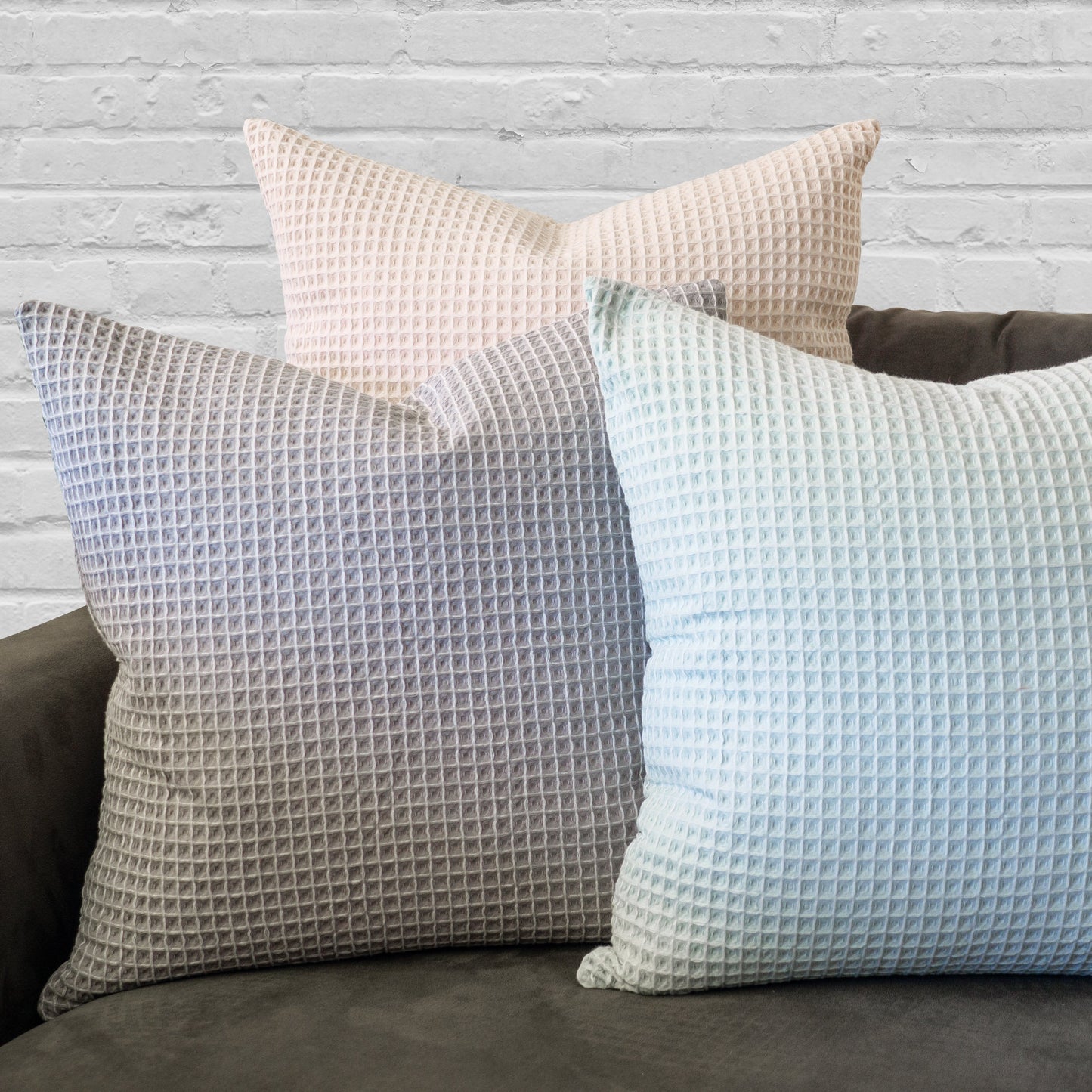 Contrast Waffle Decorative Pillow