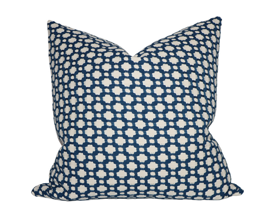 Betwixt Pillow Cover in Indigo, Schumacher Textiles