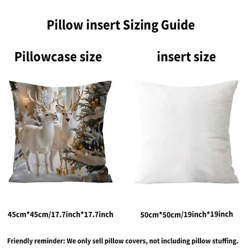 Cotton Christmas Pillow Covers, Santa Claus Pattern, Nordic Style Home Decor