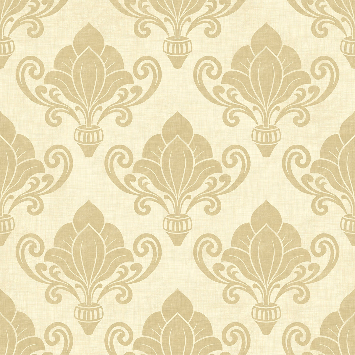 Rococo Reverie - Cream Damask Wallpaper