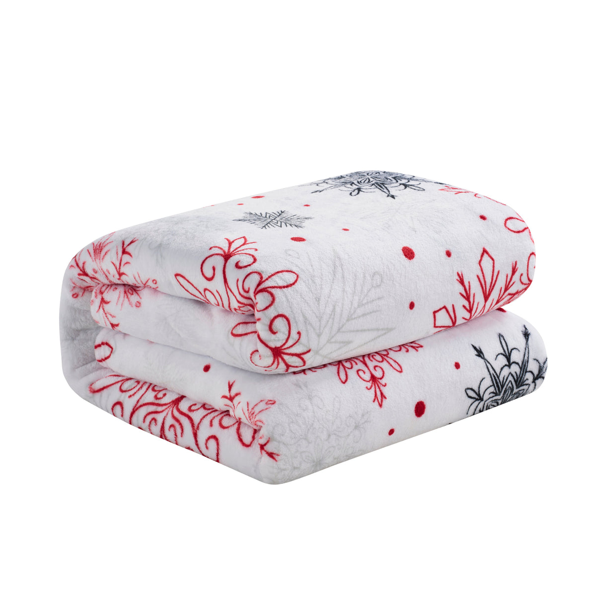 Kathy Ireland Holiday Print Plush Flannel Throw Blanket