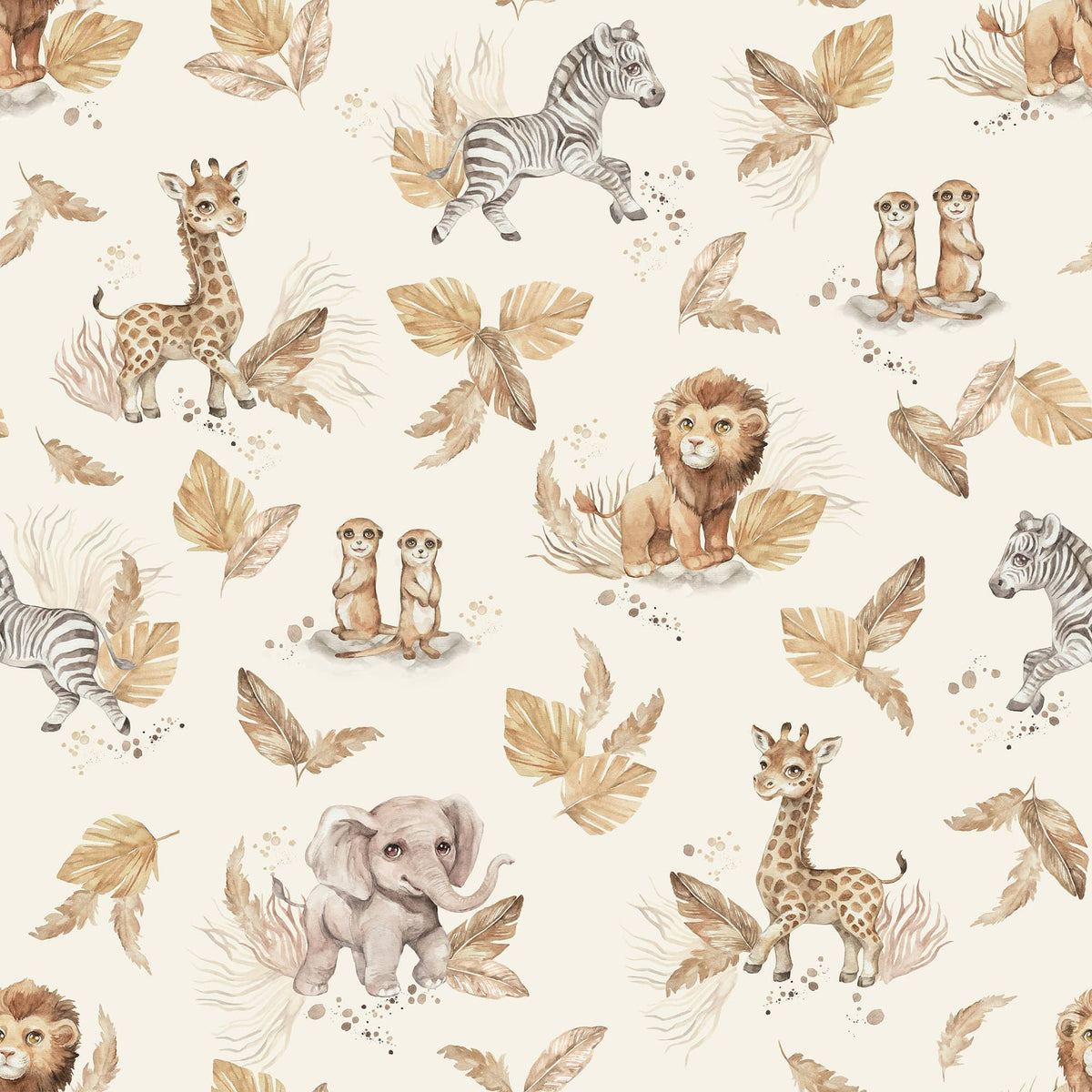 Safari Dreams – Neutral Safari Animal Wallpaper for Nurseries & Kids Rooms