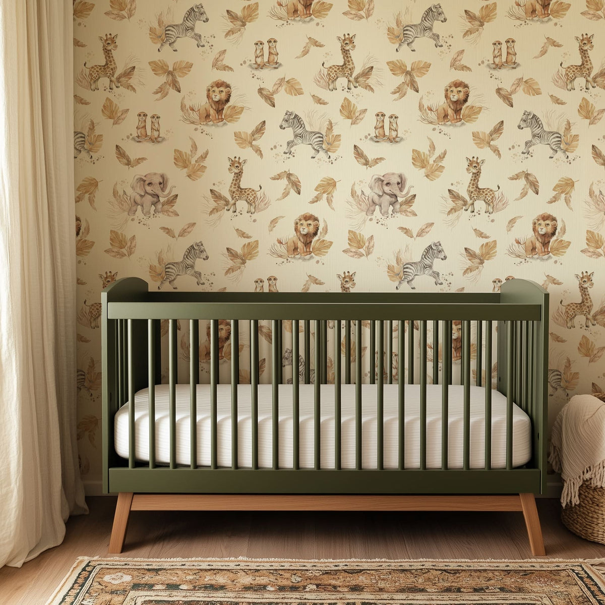 Safari Dreams – Neutral Safari Animal Wallpaper for Nurseries & Kids Rooms