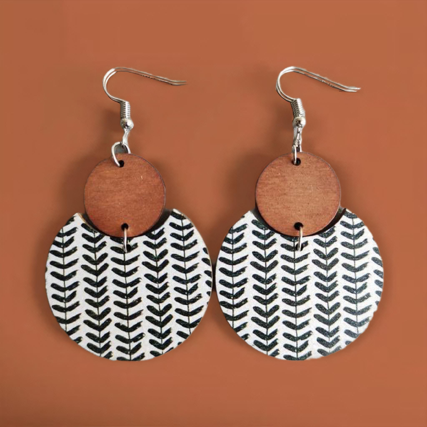 Nordic Fern Wood Earrings