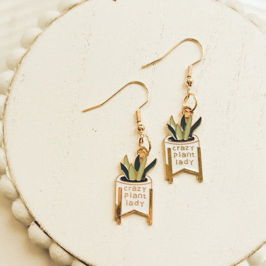 Adorable Crazy Plant Lady Earrings