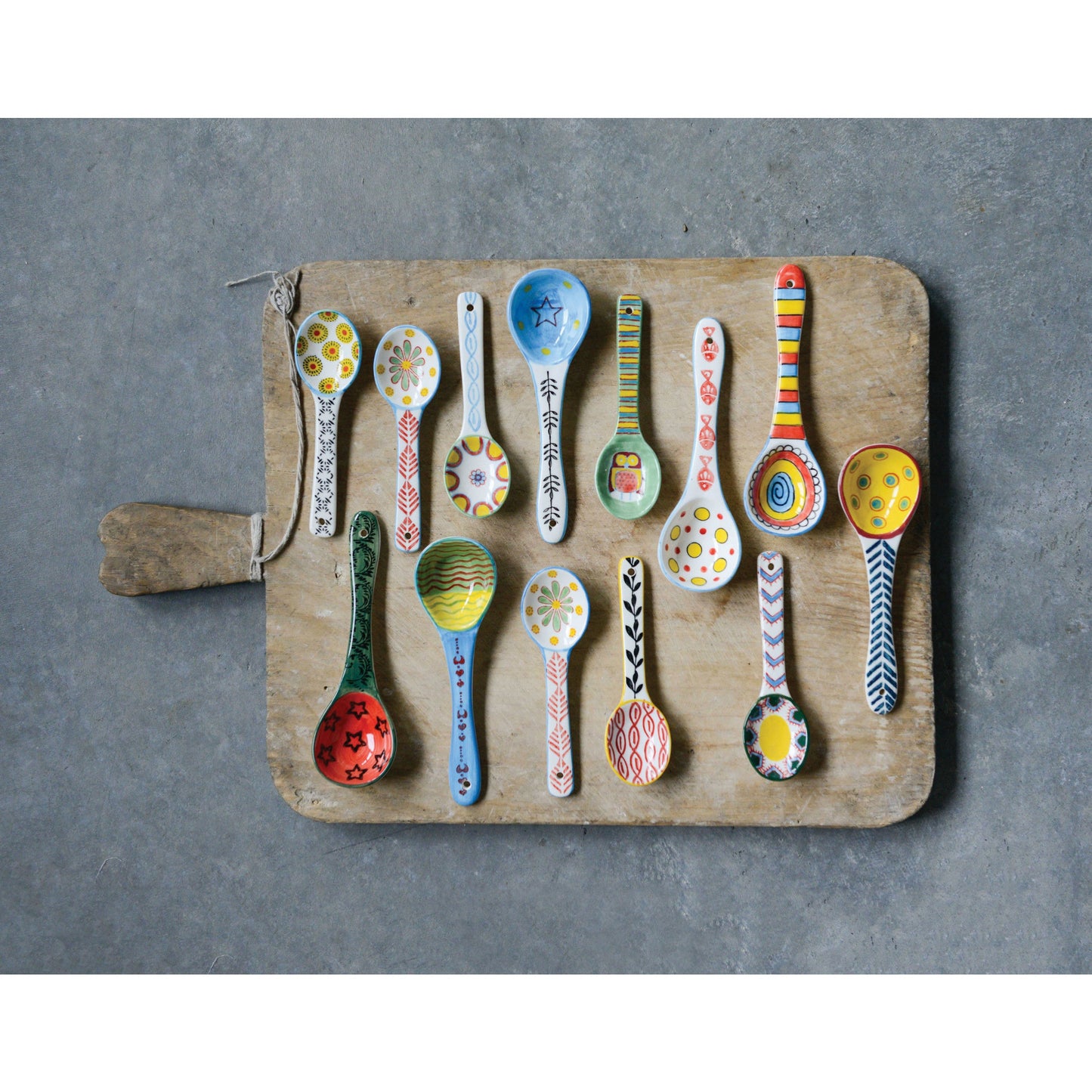 Hand-Painted Colorful Stoneware Spoons