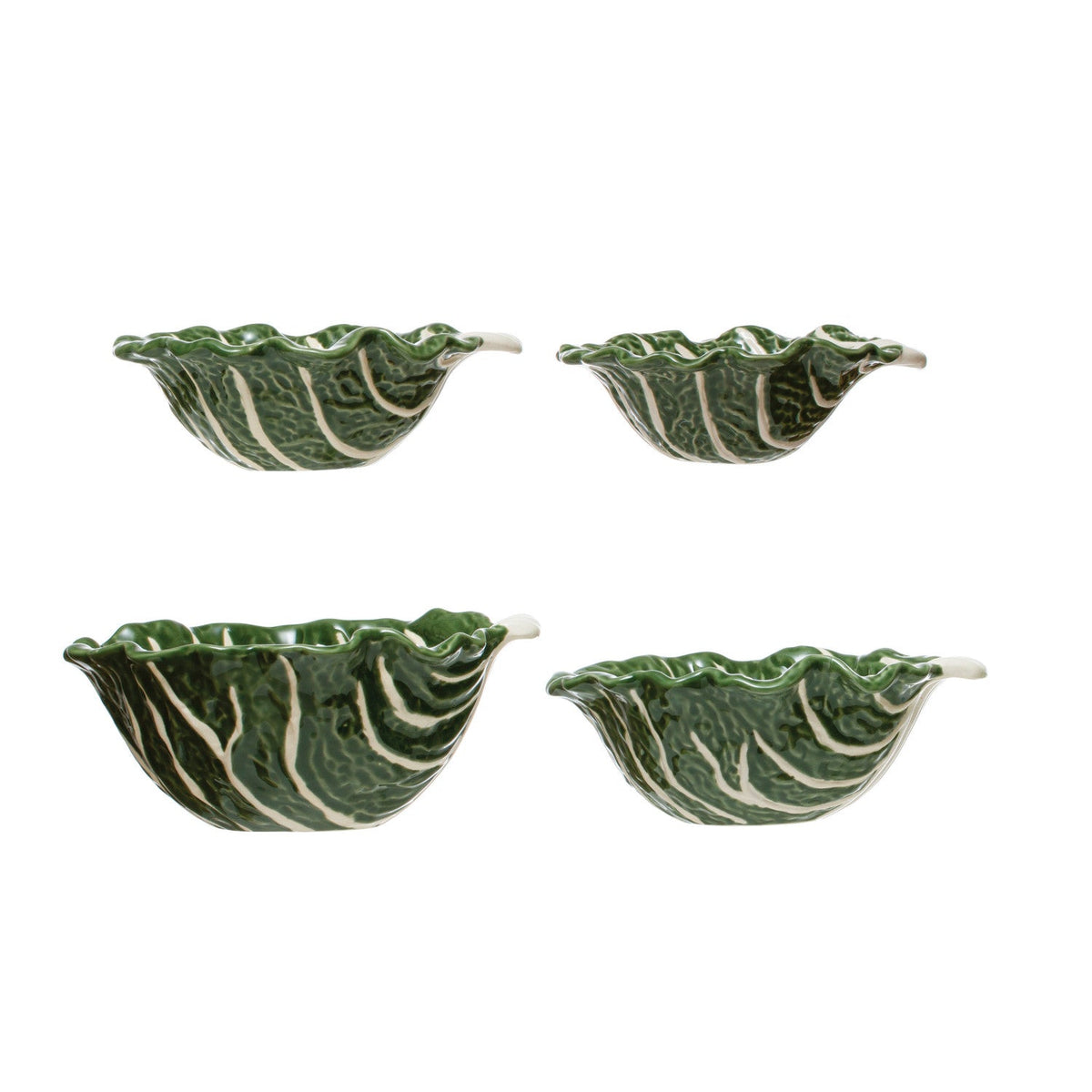 Green Cabbage Nesting Bowls | Set of 4