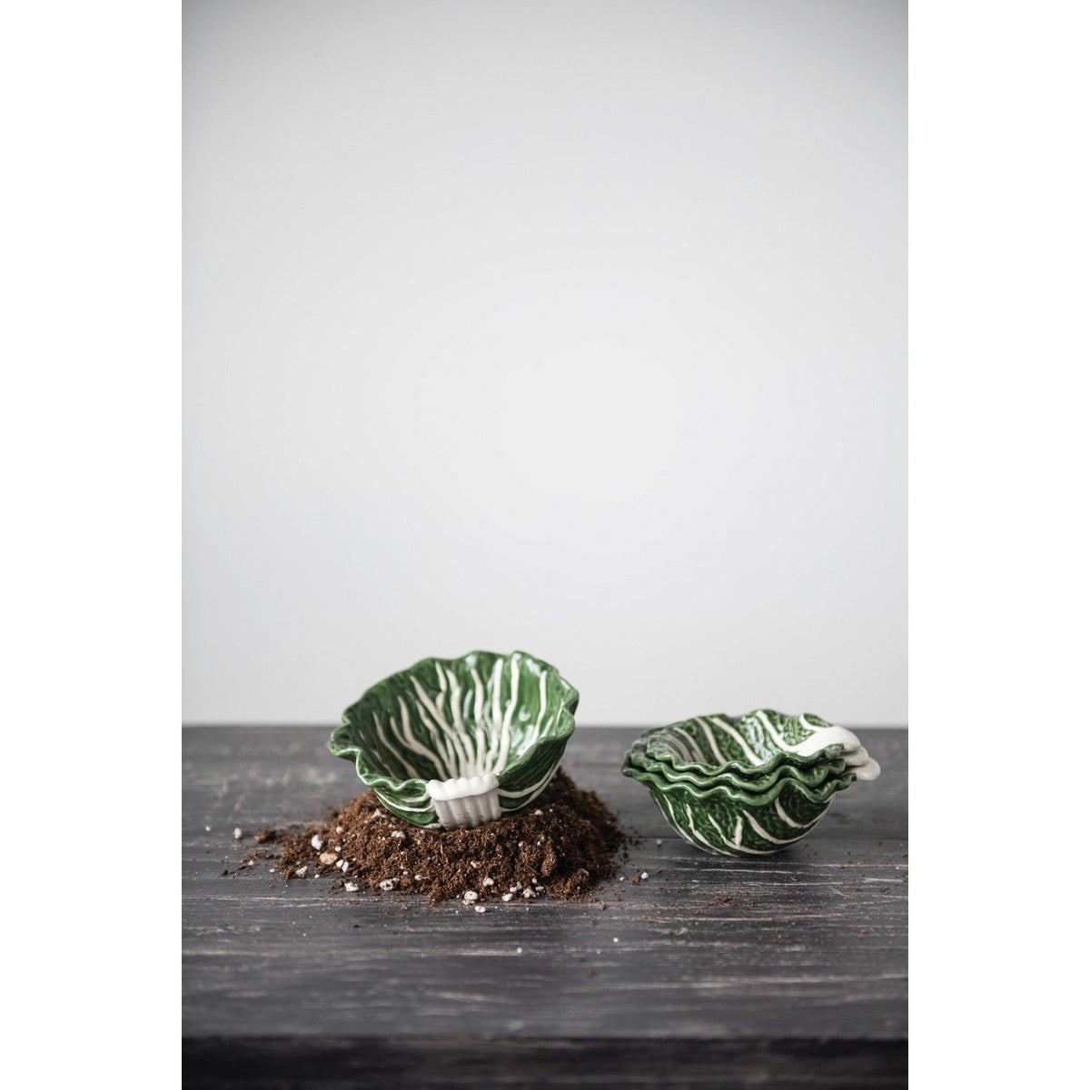 Green Cabbage Nesting Bowls | Set of 4