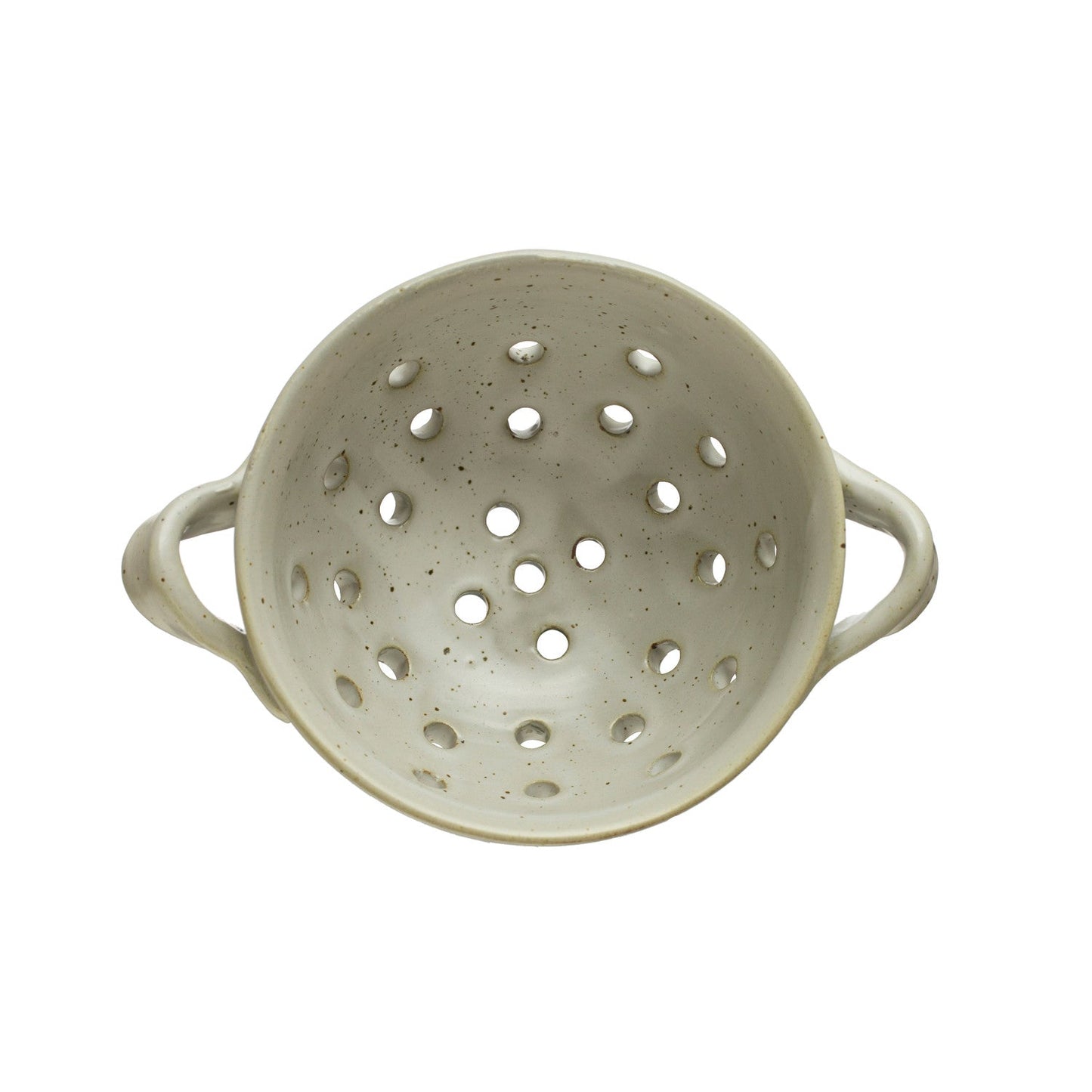 White Reactive Glaze Round Stoneware Berry Bowl