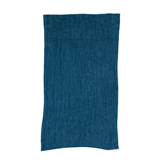 Blue Oversized Stonewashed Linen Tea Towel