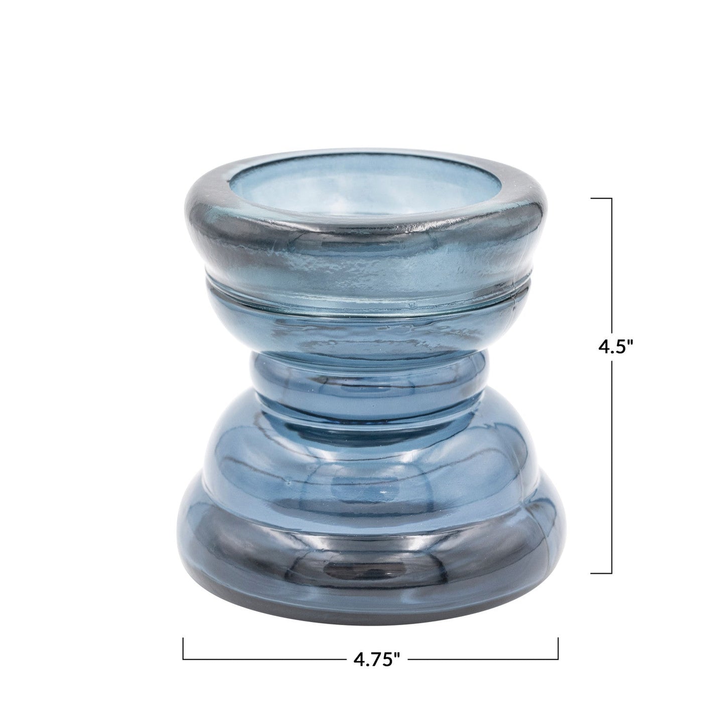 Blue Recycled Glass Candle Holders | 2 Sizes