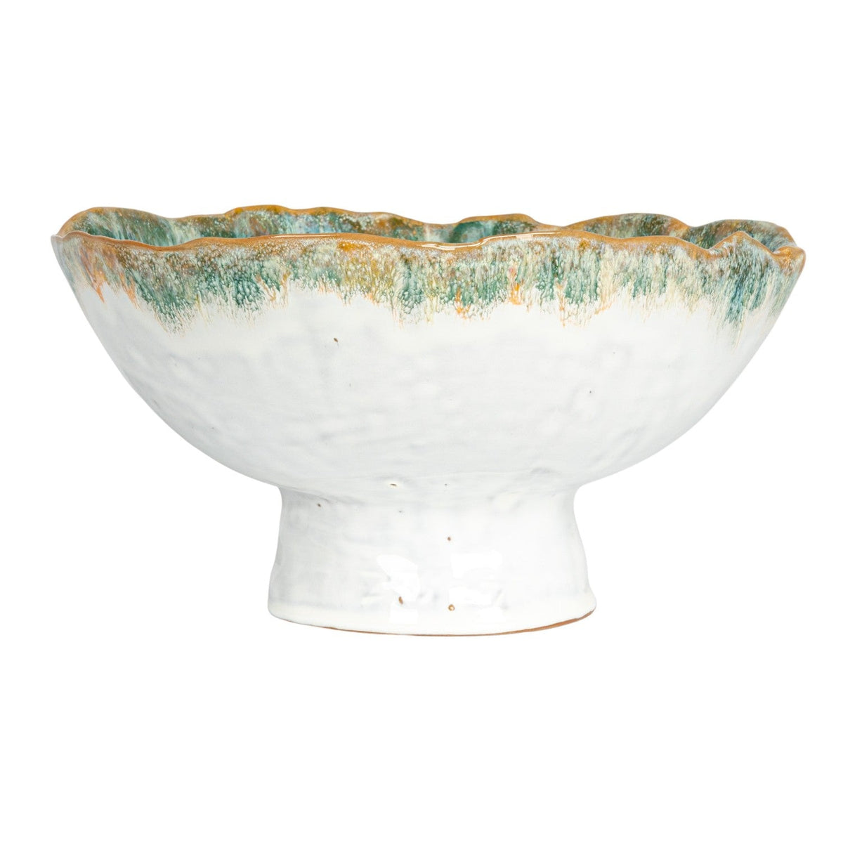 Reactive Glaze Ceramic Footed Bowl