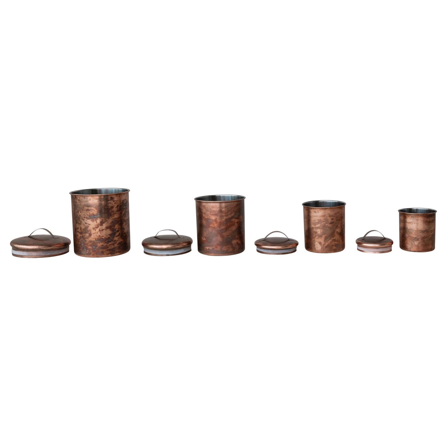Oxidized Copper Finish Stainless Steel Canisters | 4 Sizes