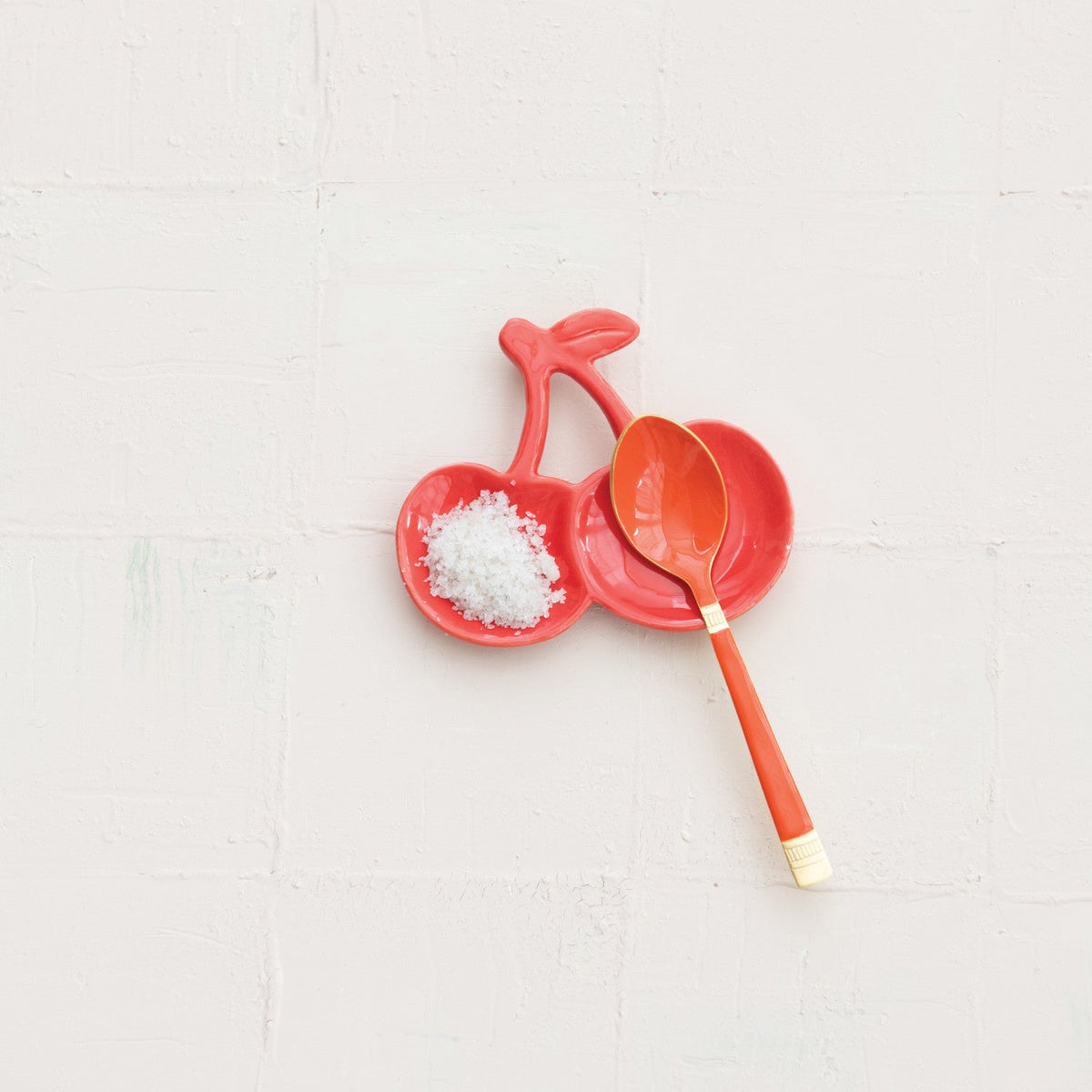Cherry Shaped Red Ceramic Dish