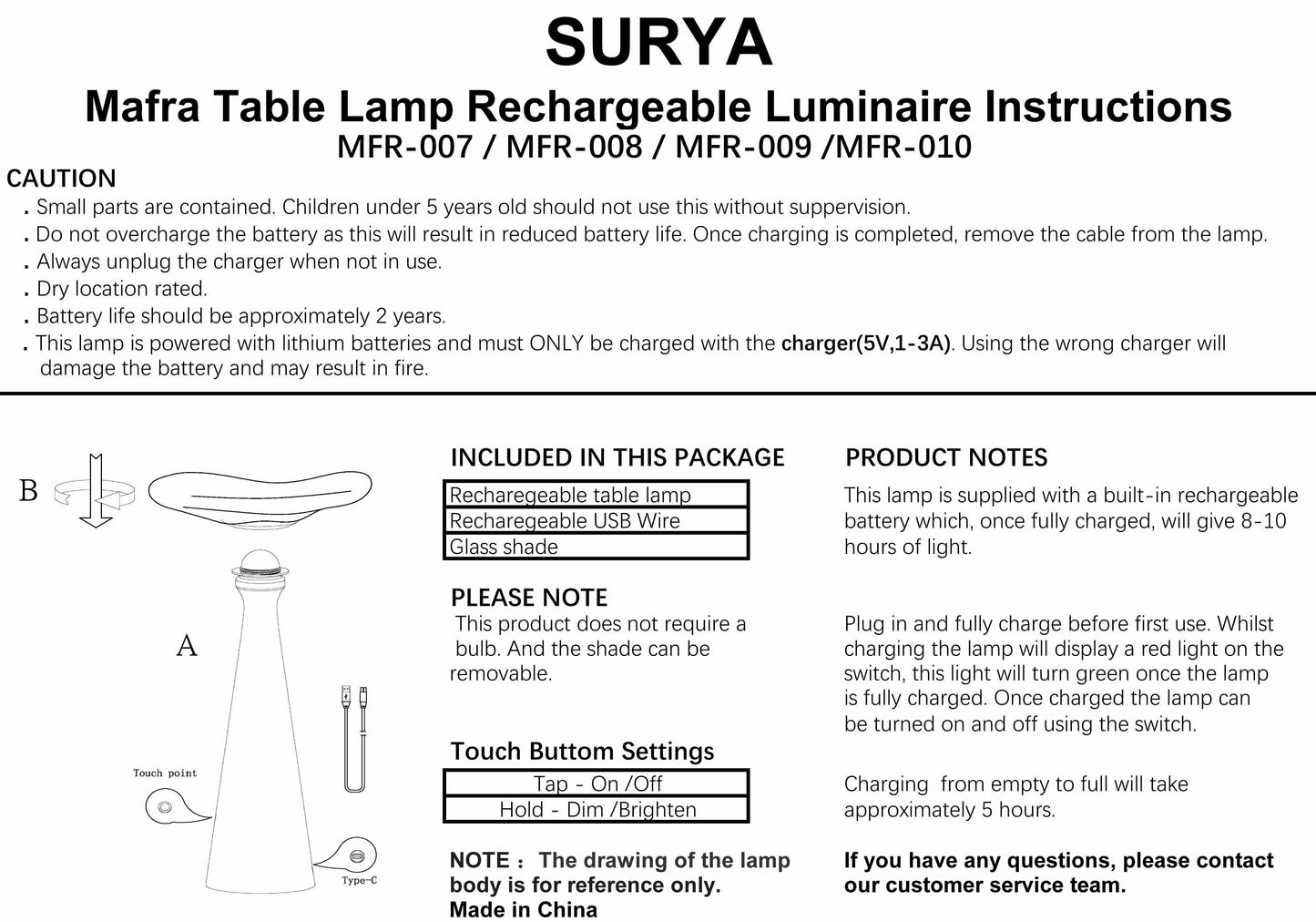 Dinteloord Black Table Lamp