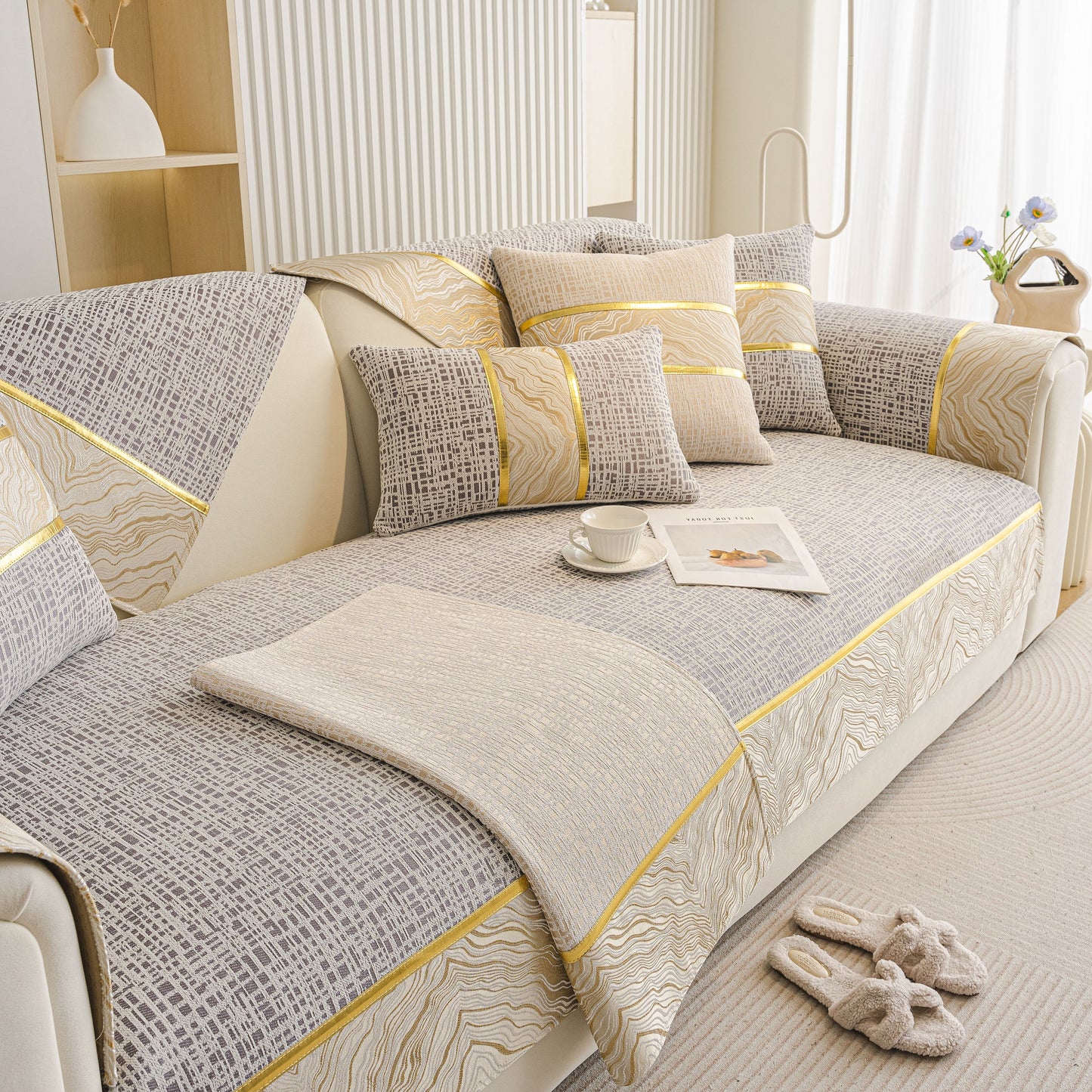 Modern Non-Slip Couch Slipcover, Soft, Durable & Washable Furniture Protector