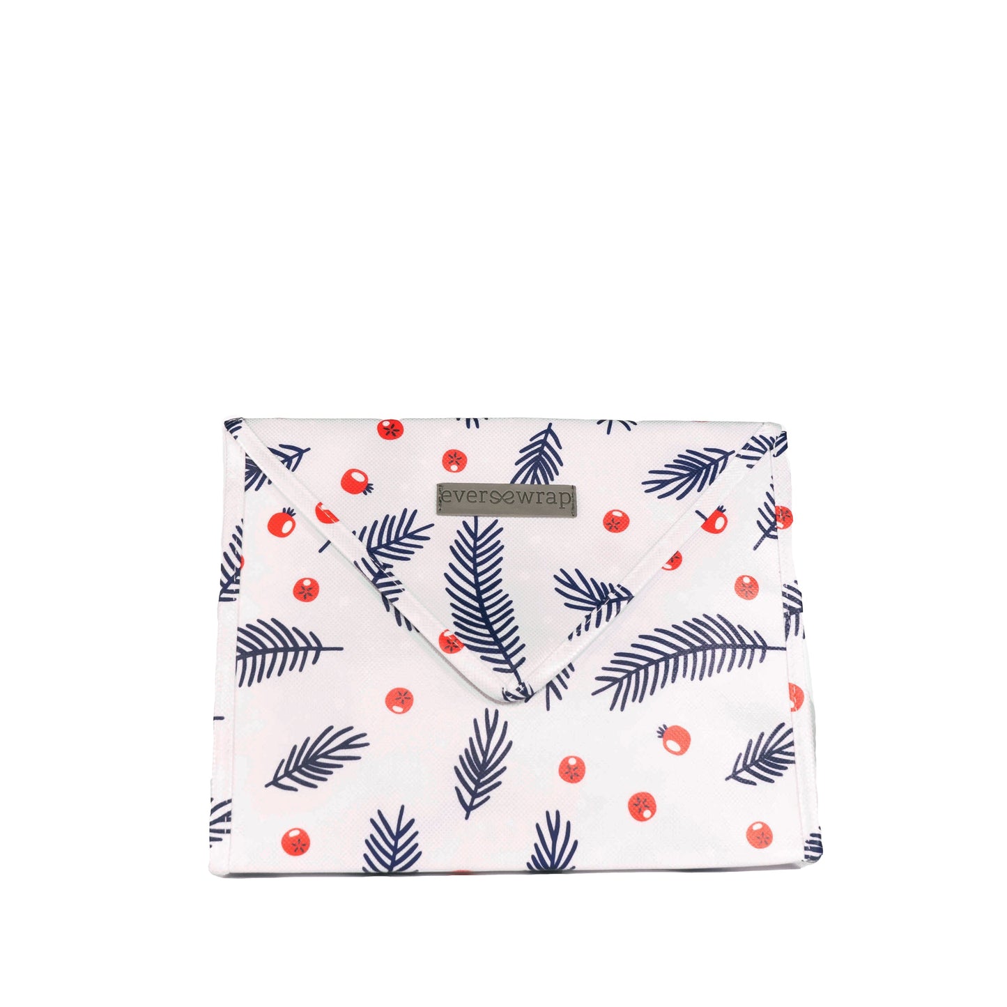 EverEnvelope: Small Blue and Red Print Reusable Gift Bag with Magnetic Closure