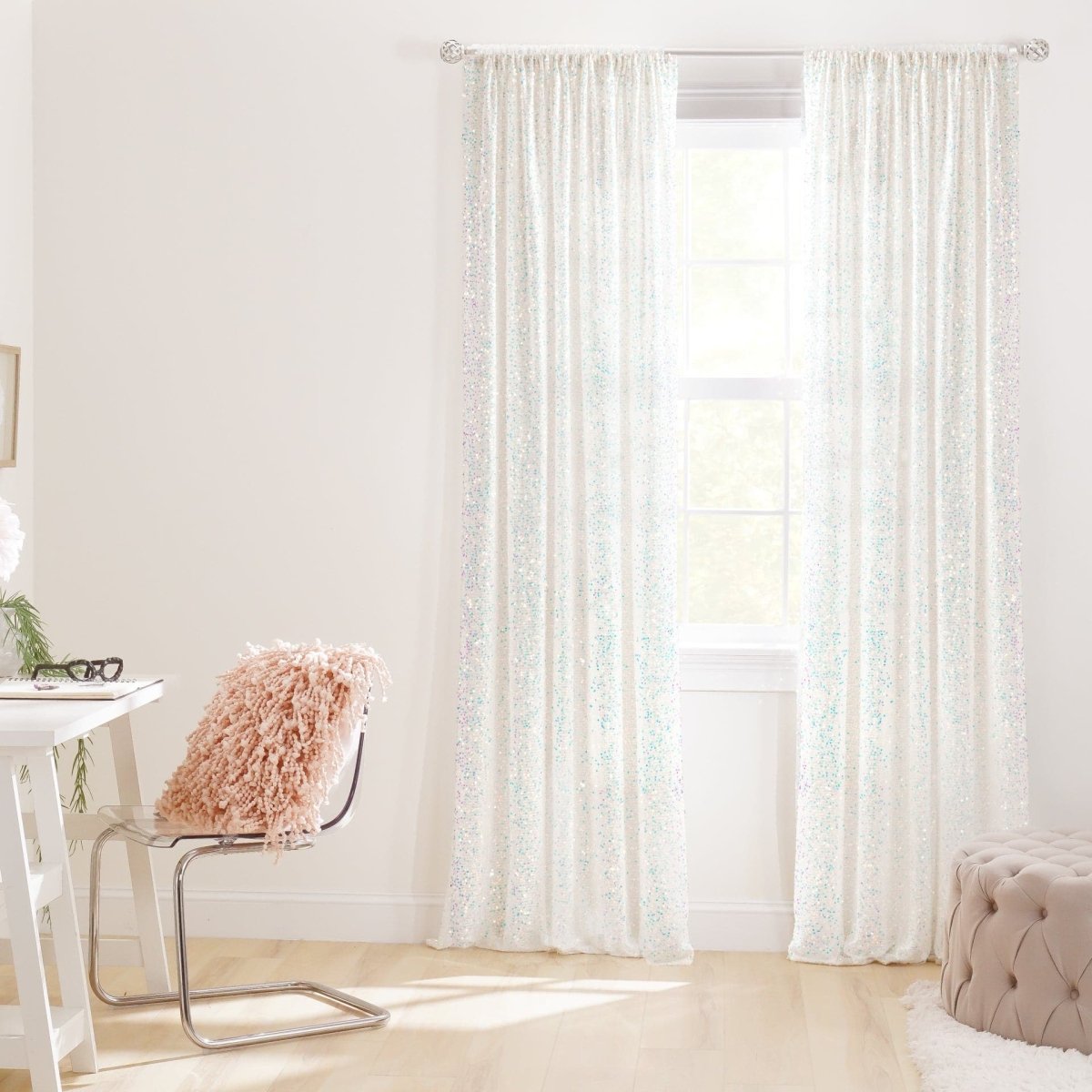 Ballgown Glam Sparkle Sequins Window Curtain (Single Panel)