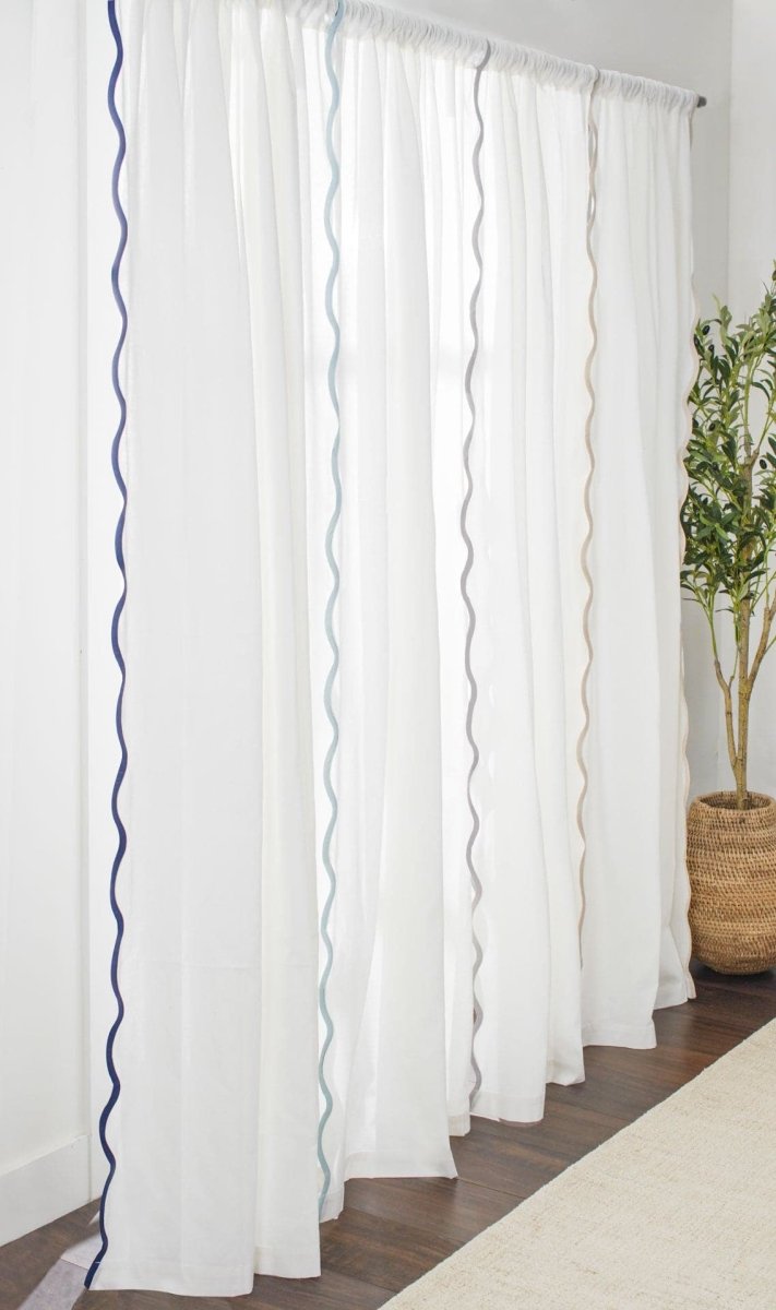 Coastal Chic Scalloped Edge Window Curtain Panel Set showcasing scallop edges and airy design.