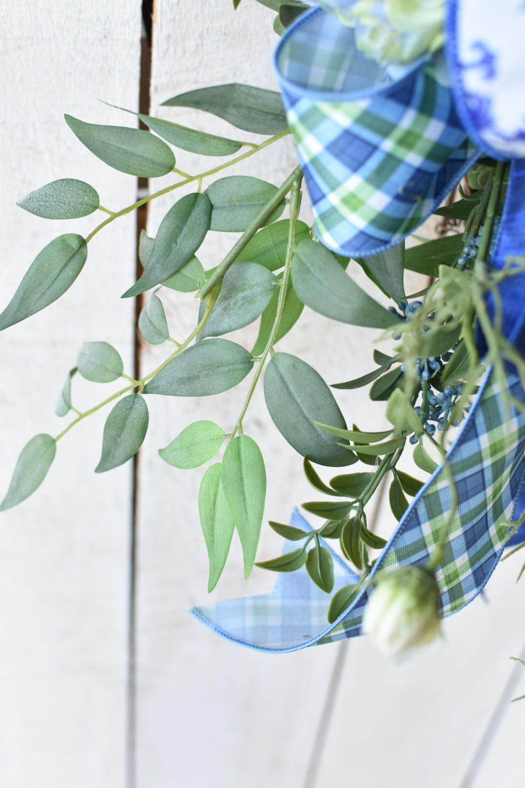 Blue and White Spring Wreath